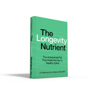 Book 'The Longevity Nutrient' labeled Best Seller on Amazon beside sandals and orange.