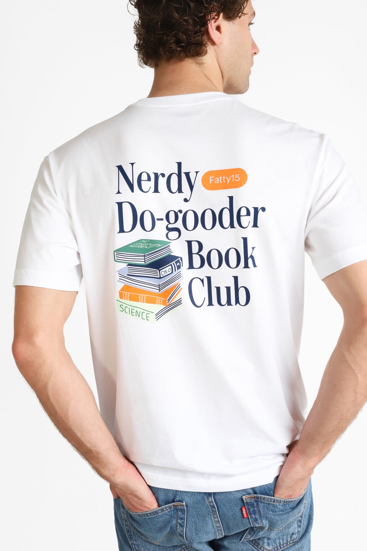 Nerdy Do-Gooder Book Club T-Shirt (White, Unisex)