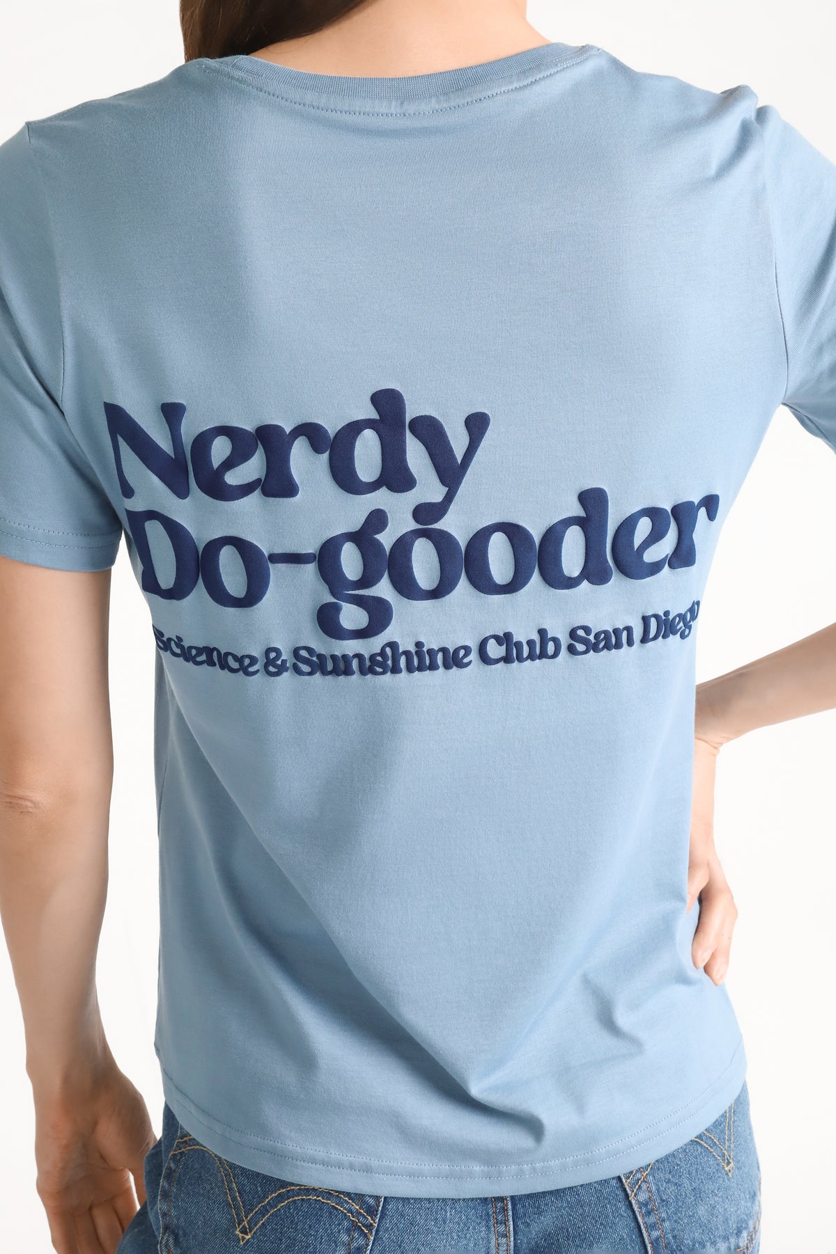 Nerdy Do-Gooder Science & Sunshine Club T-Shirt (Cloudy Blue, Women's)