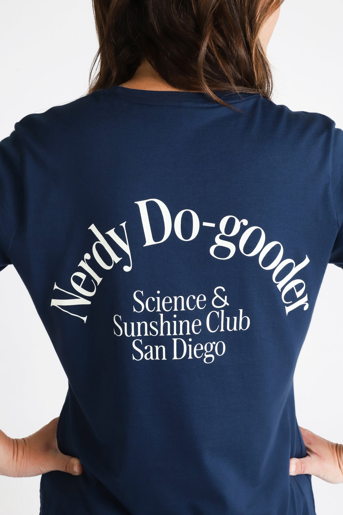Nerdy Do-Gooder Science & Sunshine Club T-Shirt (Navy, Women's)