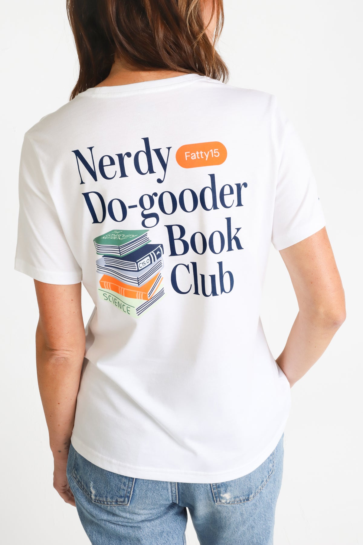 Nerdy Do-Gooder Book Club T-Shirt (White, Women's)
