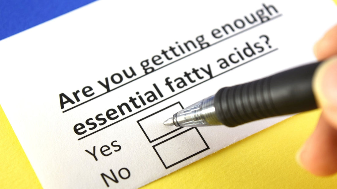 Checklist asking about essential fatty acids with pen.