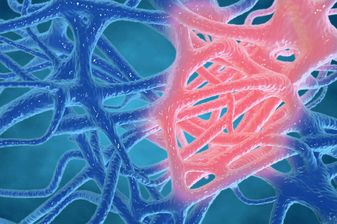 Colorful abstract neural network illustration.