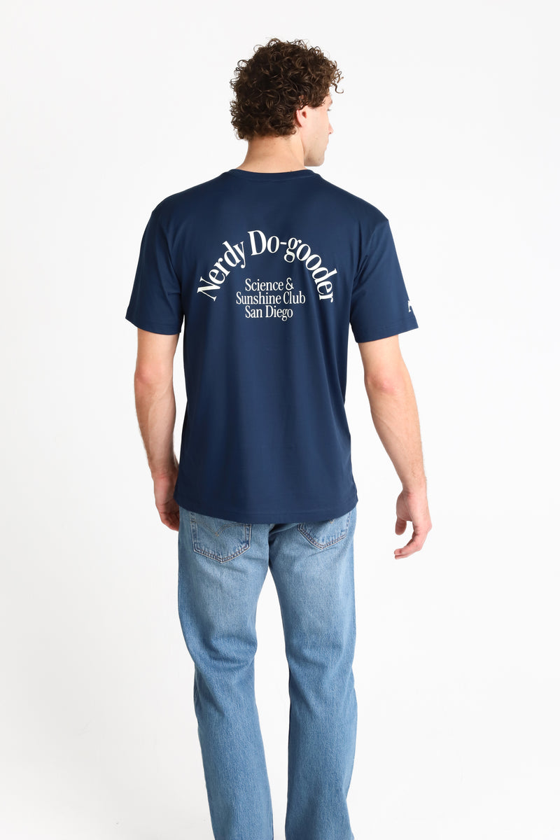 Nerdy Do-Gooder Science & Sunshine Club T-Shirt (Navy, Unisex)