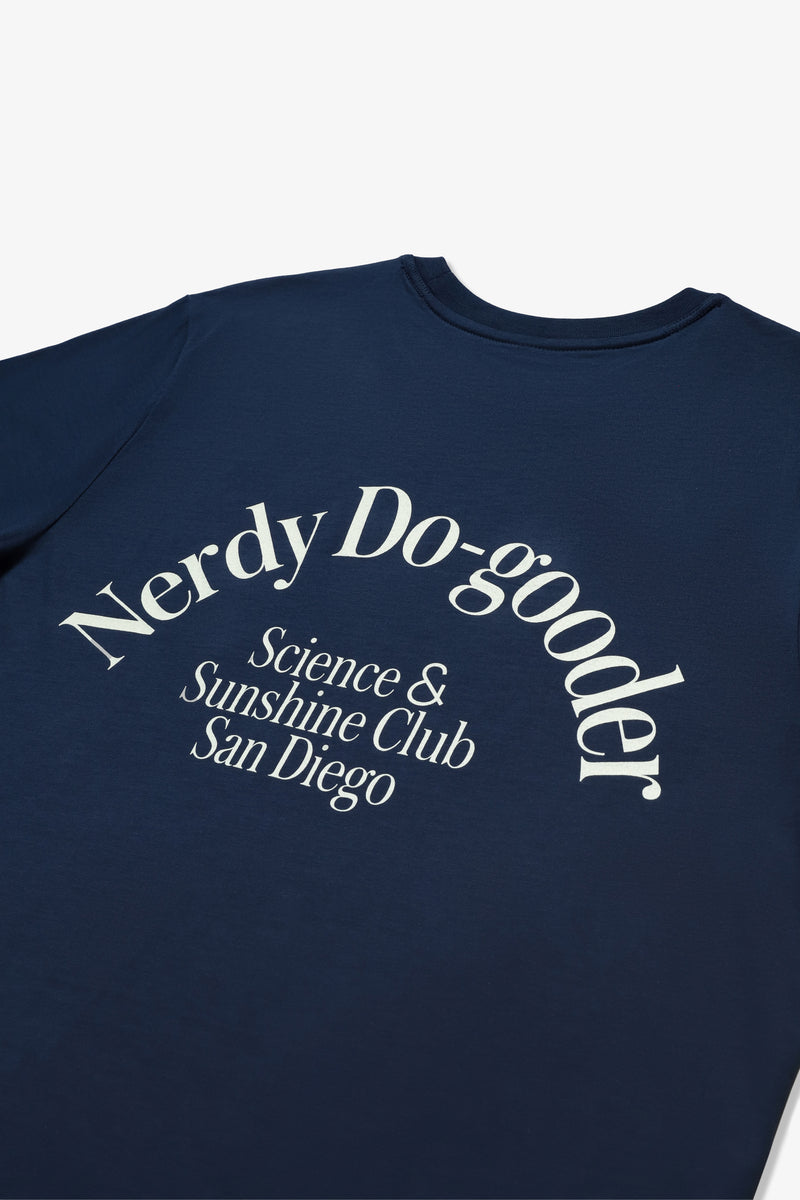 Nerdy Do-Gooder Science & Sunshine Club T-Shirt (Navy, Unisex)