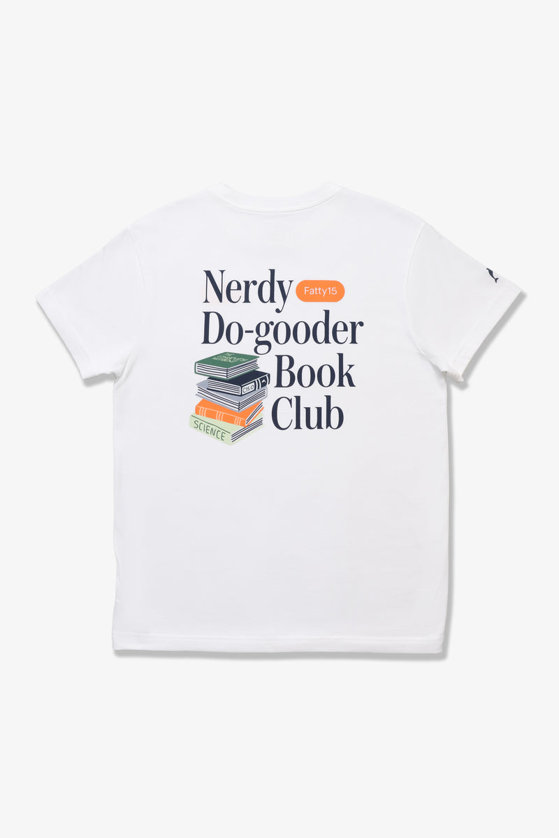 Nerdy Do-Gooder Book Club T-Shirt (White, Unisex)