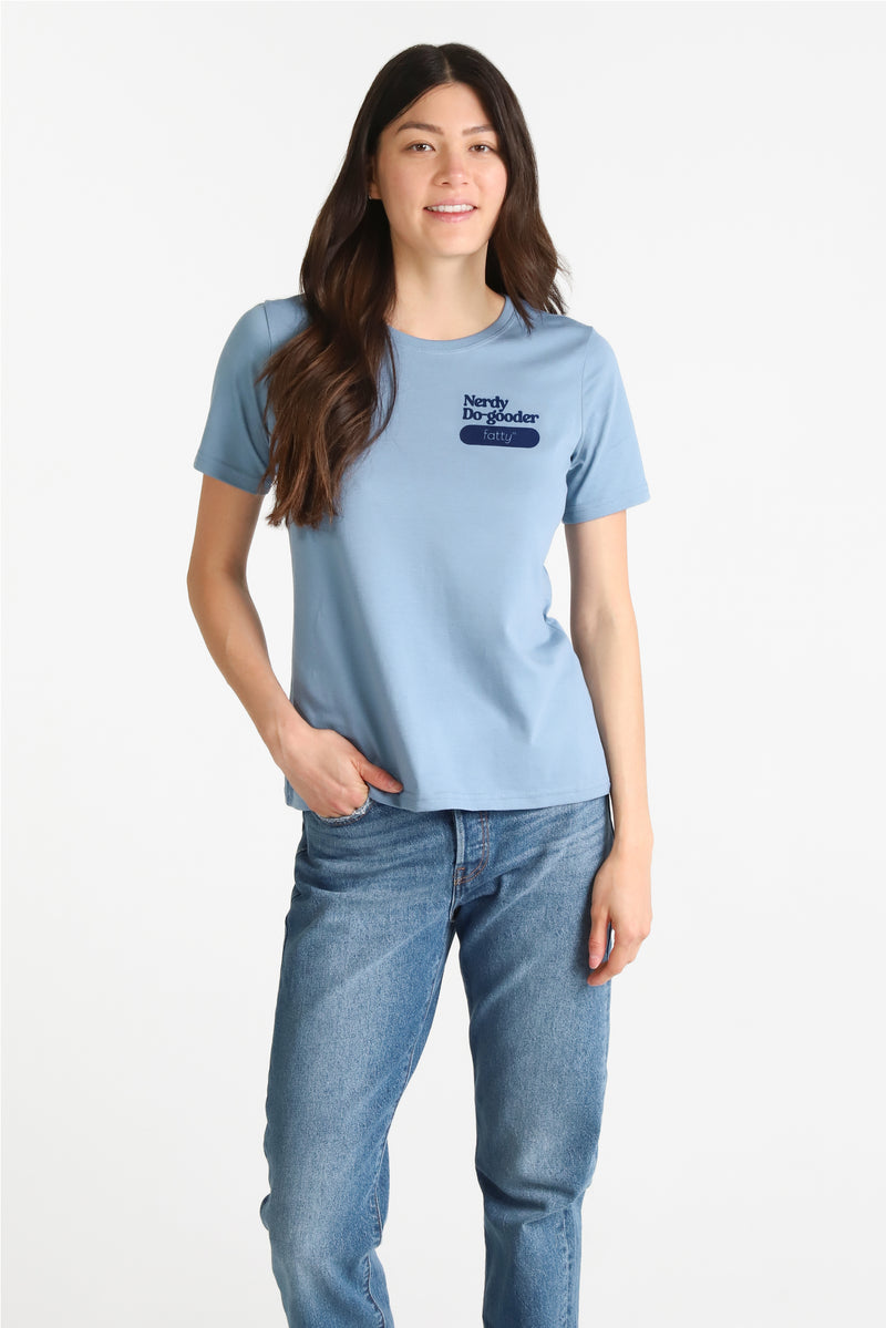 Nerdy Do-Gooder Science & Sunshine Club T-Shirt (Cloudy Blue, Women's)