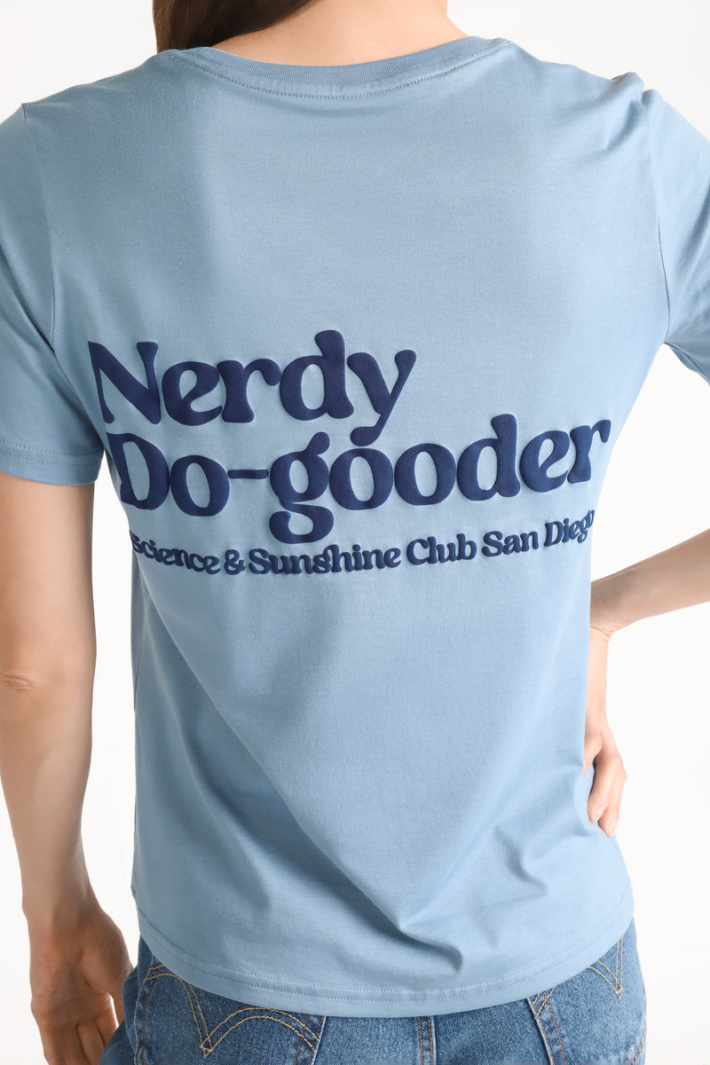 Nerdy Do-Gooder Science & Sunshine Club T-Shirt (Cloudy Blue, Women's)