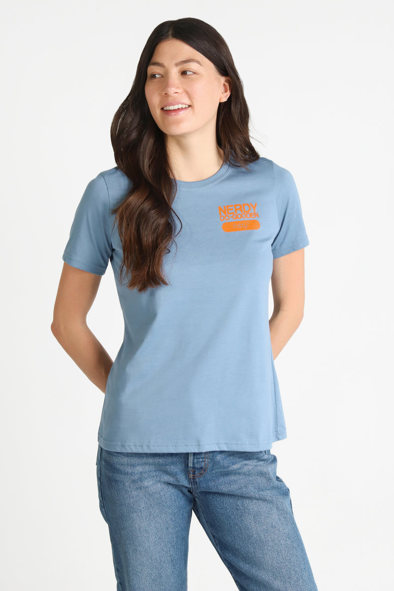Nerdy Do-Gooder T-Shirt (Cloudy Blue, Women's)