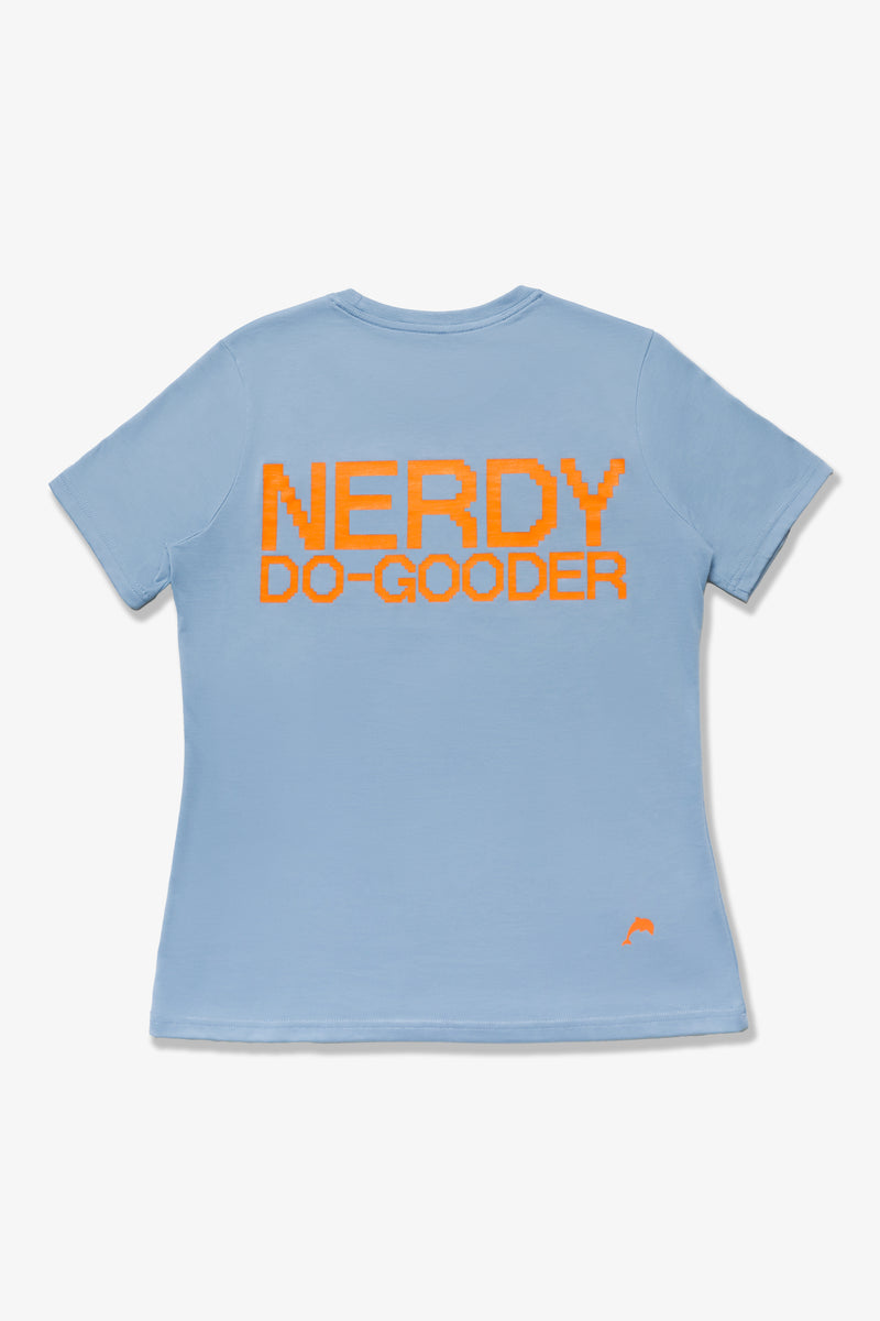 Nerdy Do-Gooder T-Shirt (Cloudy Blue, Women's)