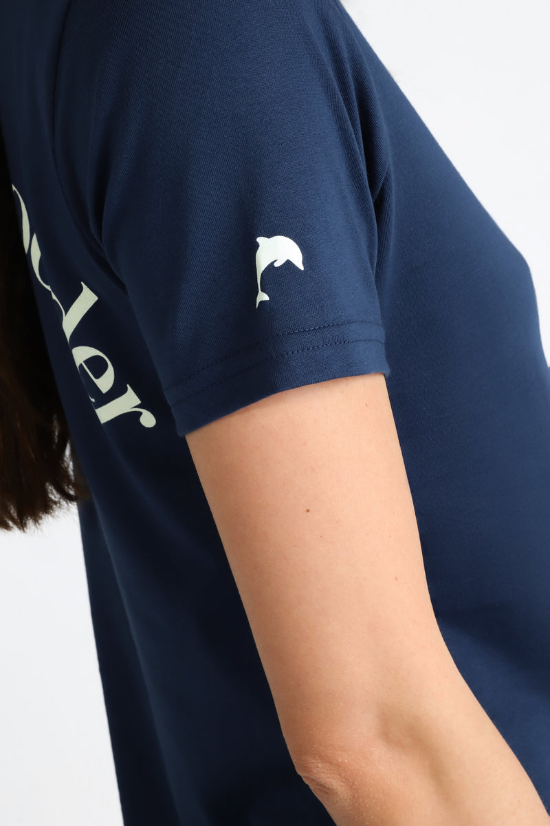 Nerdy Do-Gooder Science & Sunshine Club T-Shirt (Navy, Women's)