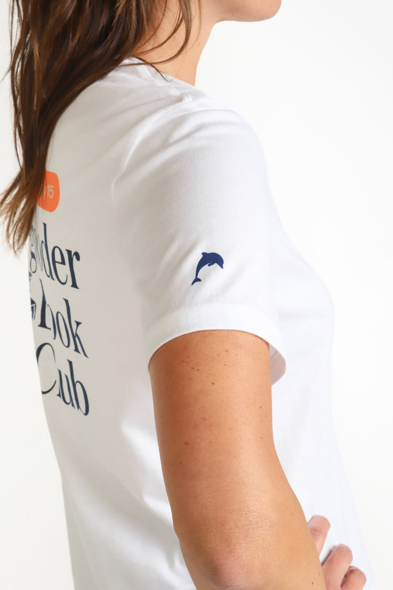 Nerdy Do-Gooder Book Club T-Shirt (White, Women's)