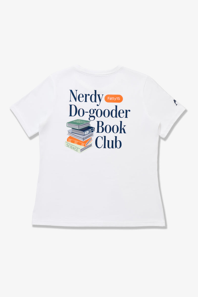 Nerdy Do-Gooder Book Club T-Shirt (White, Women's)